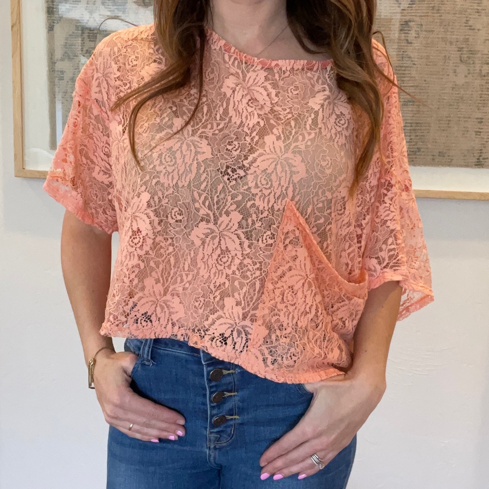 Lace blouse, one size, boutique top